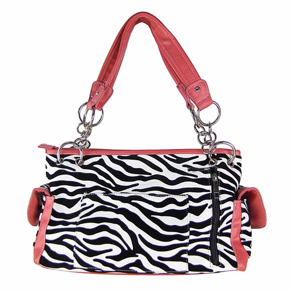 😀Concealed Carry bag HOT PINK ZEBRA RHINESTONE - Picture 3 of 7